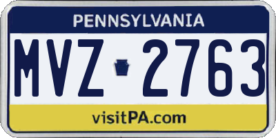 PA license plate MVZ2763