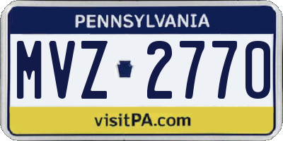 PA license plate MVZ2770