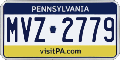 PA license plate MVZ2779