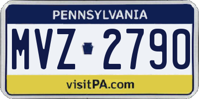 PA license plate MVZ2790