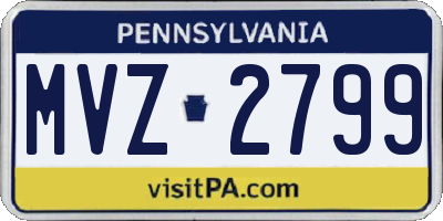 PA license plate MVZ2799