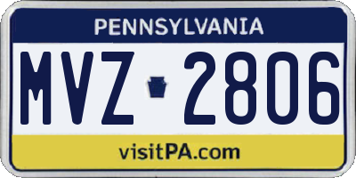 PA license plate MVZ2806