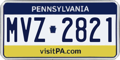PA license plate MVZ2821