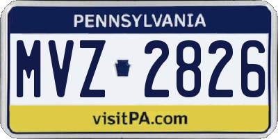 PA license plate MVZ2826