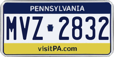 PA license plate MVZ2832