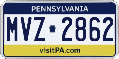 PA license plate MVZ2862