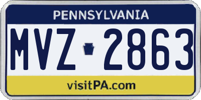 PA license plate MVZ2863