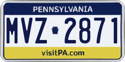 PA license plate MVZ2871