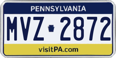 PA license plate MVZ2872