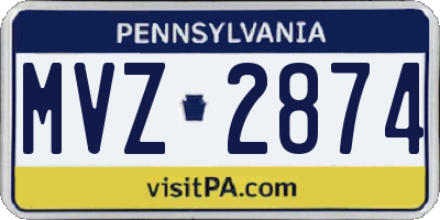 PA license plate MVZ2874