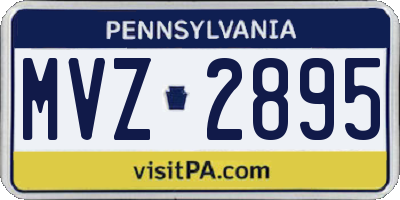 PA license plate MVZ2895