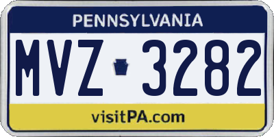 PA license plate MVZ3282