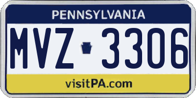 PA license plate MVZ3306
