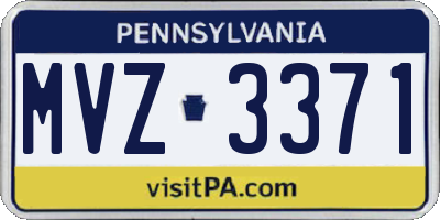 PA license plate MVZ3371
