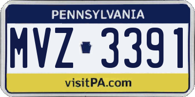 PA license plate MVZ3391