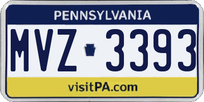 PA license plate MVZ3393