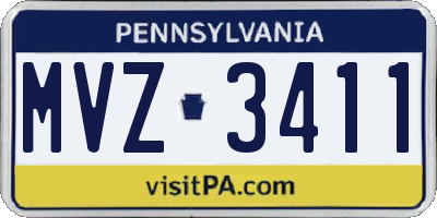 PA license plate MVZ3411