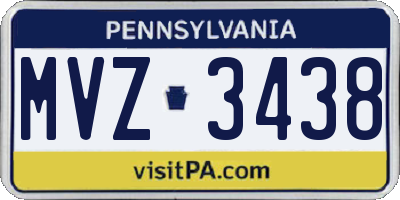PA license plate MVZ3438
