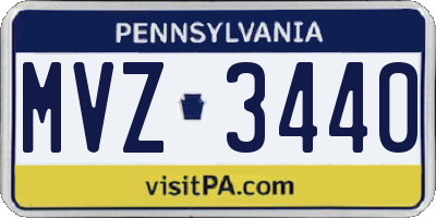 PA license plate MVZ3440
