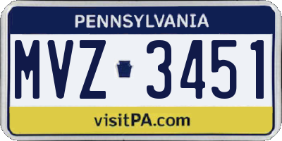 PA license plate MVZ3451
