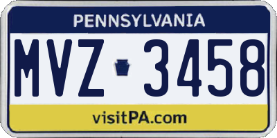 PA license plate MVZ3458
