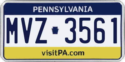 PA license plate MVZ3561