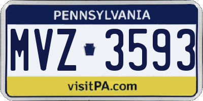 PA license plate MVZ3593