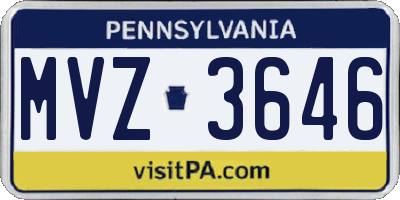 PA license plate MVZ3646