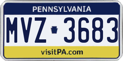 PA license plate MVZ3683