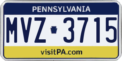 PA license plate MVZ3715