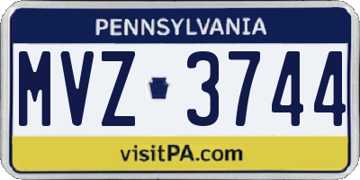 PA license plate MVZ3744