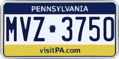 PA license plate MVZ3750