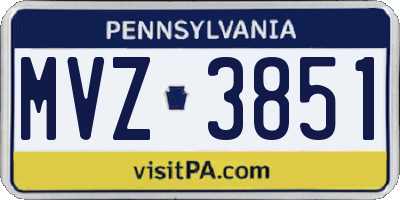 PA license plate MVZ3851