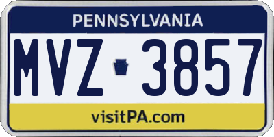 PA license plate MVZ3857