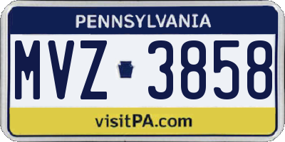 PA license plate MVZ3858
