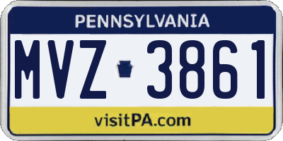 PA license plate MVZ3861