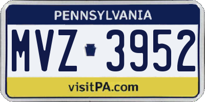 PA license plate MVZ3952