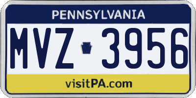 PA license plate MVZ3956