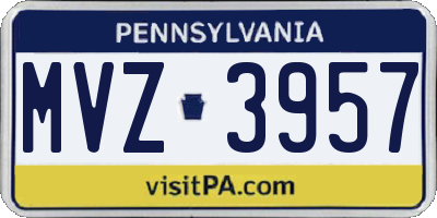 PA license plate MVZ3957