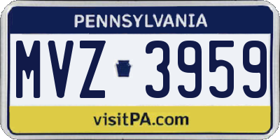 PA license plate MVZ3959