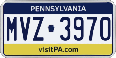 PA license plate MVZ3970