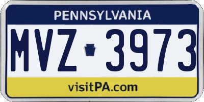 PA license plate MVZ3973