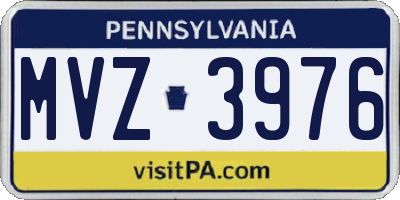 PA license plate MVZ3976