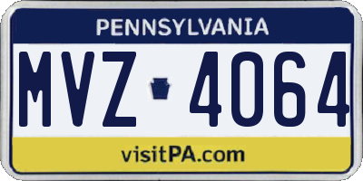 PA license plate MVZ4064