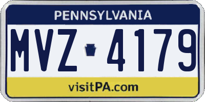 PA license plate MVZ4179