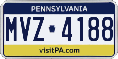 PA license plate MVZ4188
