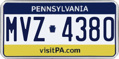 PA license plate MVZ4380