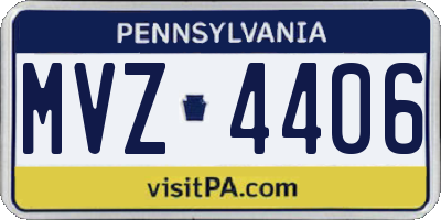 PA license plate MVZ4406