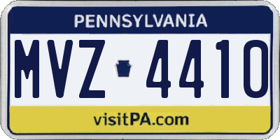 PA license plate MVZ4410
