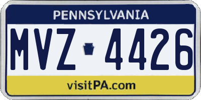 PA license plate MVZ4426